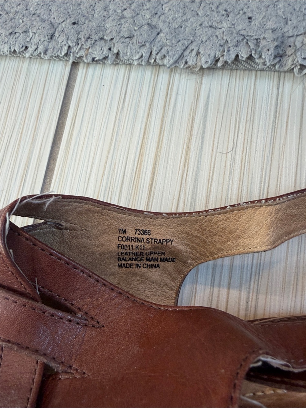 Frye Corrina Strappy Brown Woven Leather Wedge Sandals - Picture 7 of 7